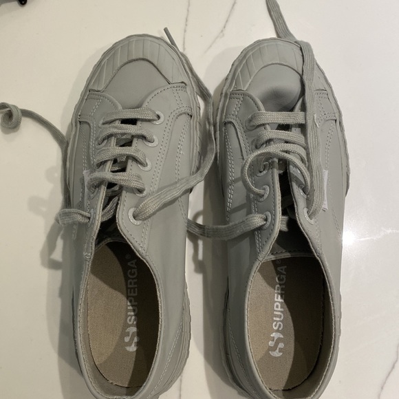 Anthropologie Superga Womens Cownappau Sneakers size 6 EU37 grey leather - Picture 8 of 9